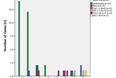 FIGURE 1: Beta gene abnormality in relation to HbA2 levels